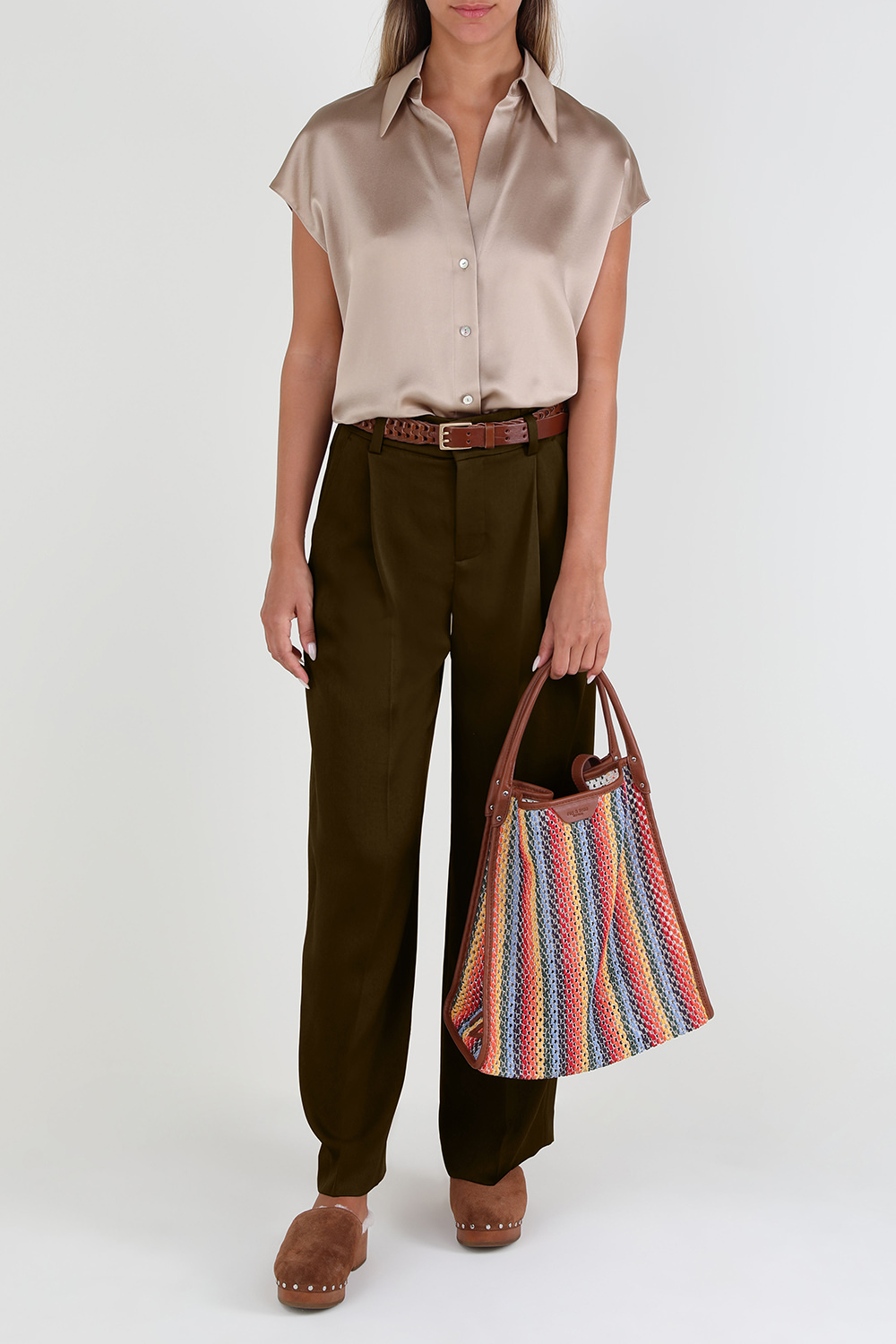 מכנסיים אלגנטיים ארוכים מסאטן